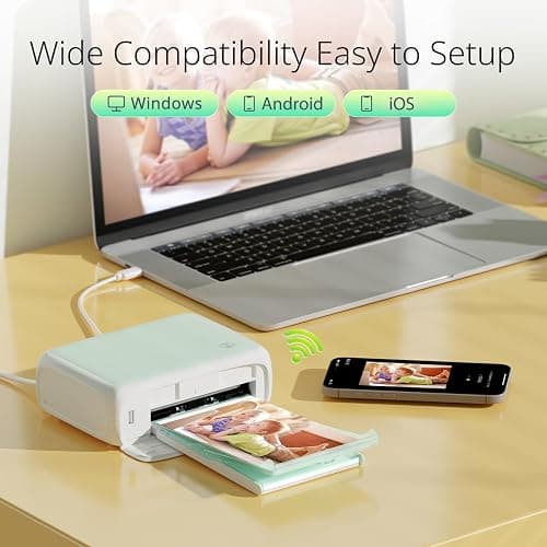 YOTON Photo Printer, Picture Printer with 54 Sheets (4"x6") & 1 Ink Ribbon, Support AR Video Printing, Wi-Fi Connection, Portable Photo Printer for iPhone/Android/Laptop thumbnail 2