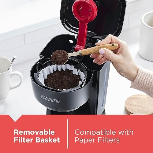 BLACK+DECKER 12-Cup Coffee Maker with Easy On/Off Switch, Easy Pour, Non-Drip Carafe with Removable Filter Basket, Vortex Technology, Black thumbnail 8
