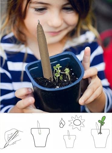THE CREATOR The CREATOR - PLANTABLE Pens One pen reduces 6g of plastic added to the environment Go Green - Save Earth Give a gift that speaks to the Heart, Pack of (6), WILDLIFE Theme, Brown thumbnail 4