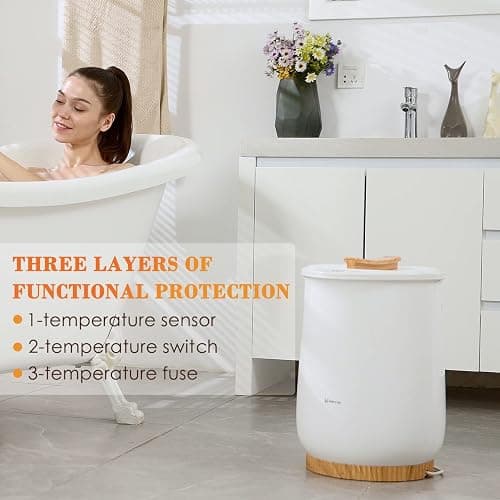 Keenray Towel Warmer, Luxury Towel Warmer Bucket, Large Towel Warmer for Bathroom, Auto Shut Off, Fits Up to Two 40"X70" Oversized Towels, Bathrobes, Blankets, PJ's and More, CL1 thumbnail 6