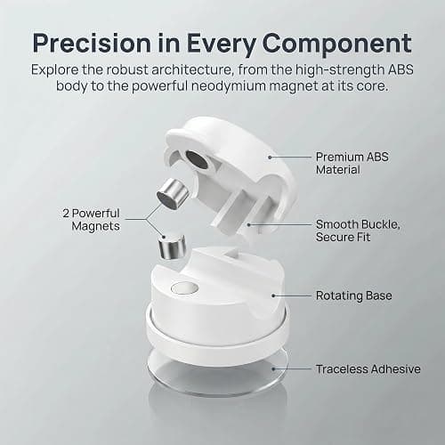 CUULANIX 6 Stück Magnetische 360° Drehbar Kabelhalter Selbstklebend, Wird mit zwei kabelorganizer, Einhand Kabelclips Universal Kabel Organizer für USB Ladekabel HDMI Audiokabel bis 7,5mm(Weiß) thumbnail 5