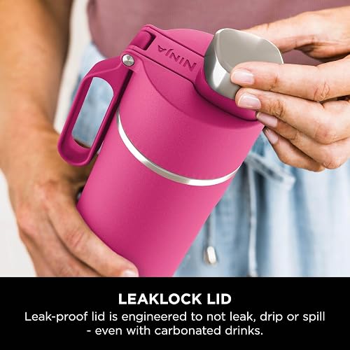 Ninja Thirsti Water Bottle and Flask 530 ML with Leak-Proof Lid, Designed for Carbonated, Hot & Cold Drinks, Ideal for Travel & Sports, Triple Insulated, Stainless Steel, Hot Pink, DW1801EUUKBP thumbnail 6