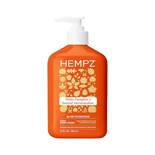 Hempz White Pumpkin & Toasted Marshmallow Body Moisturizer, 12 fl.oz. | Hemp-derived formula softens and hydrates skin for lasting comfort all day - Image 1