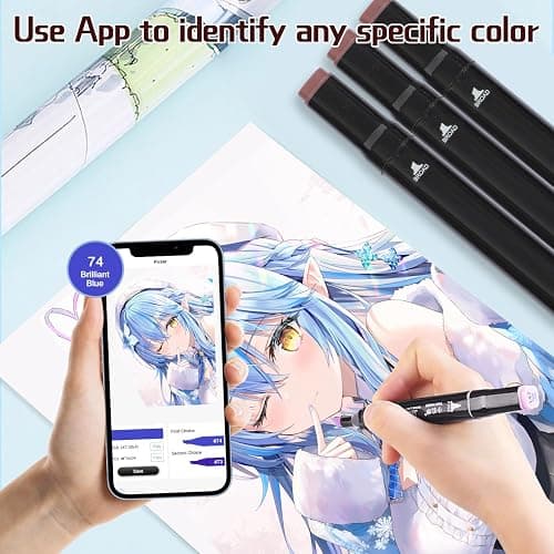 Vokiuler 168 Colors Alcohol Markers, Art Markers for Artists with Coloring App, Dual Tip Marker for Adult Painting Sketching Drawing with Travel Case Great Gift Idea thumbnail 4
