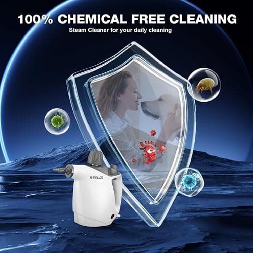 TICYACK Handheld Steam Cleaner, Steam Cleaner with 16 PCS Accessory & Safety Lock, 500ML Capacity, Multi-Surface Deep Cleaning for Home, Car, Bathroom, Grout, Floor, Window (White) thumbnail 5