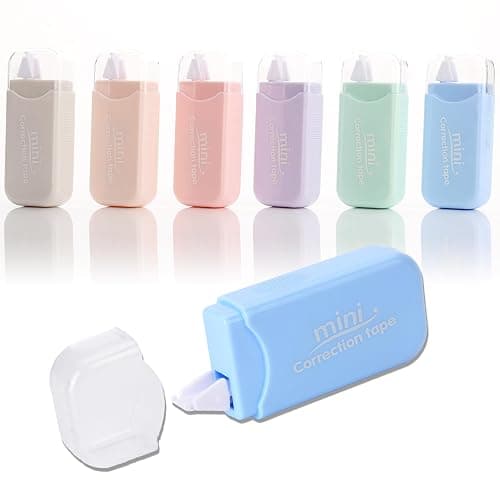 Jovanssen White Correction Tape, 6 Pack, 13.13 Feet Mini Correction Tape, Writing supplies and correction supplies for School And Office. (Milkshake) - Image 1