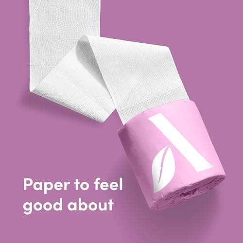 Amazon Aware Bamboo 3-Ply Toilet Paper, Unscented, 24 Rolls, FSC Certified, 350 Sheets, 8400 Count, Pack of 24, Plastic-Free thumbnail 5