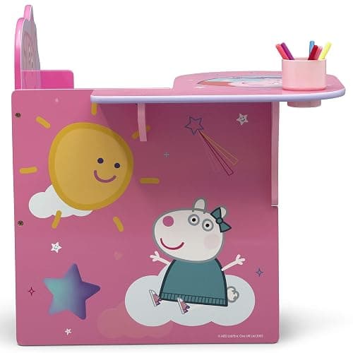 Delta Children Chair Desk with Storage Bin - Ideal for Arts & Crafts, Snack Time, Homeschooling, Homework & More, Peppa Pig thumbnail 8