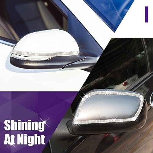 Frienda 2 Rolls 30 Ft Bling Car Trim Self Adhesive Glitter Crystal Rhinestone Car Interior Exterior Accessories Rhinestone Strips Diamond Stickers Roll for Women Auto Dashboard Diamond DIY Decor thumbnail 4