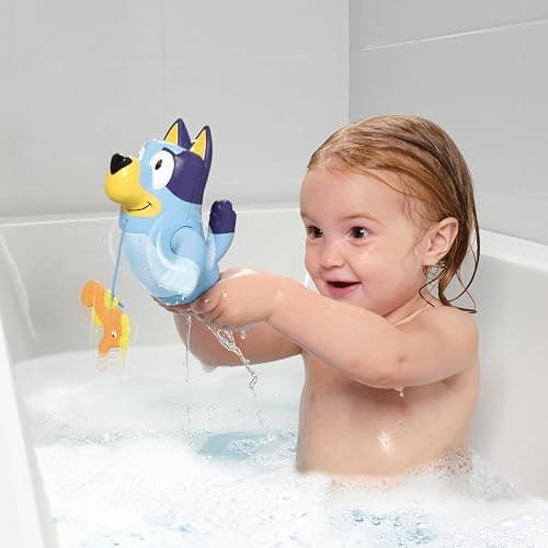 Toomies Bluey Bath Toys - Bluey's Family Pourers - Water Pouring Bluey Figures Including Chilli, Bandit, Bingo, and Bluey - Nesting and Stacking Cups for Bath Time - 4 Count - Ages 18 Months and Up - Family Pourers thumbnail 3