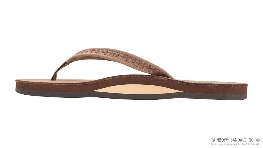 Rainbow Sandals Ladies Las Flores - Single Layer Premier Leather with a Floral 1/2" Narrow Strap thumbnail 2