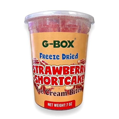 G-BOX Freeze Dried Ice Cream| Crunch Strawberry Shortcake Ice Cream Bites - Perfect for Camping, Outdoor, and Party - Air-tight Sealed in a Deli Container (7 OZ Strawberry Shortcake) thumbnail 7
