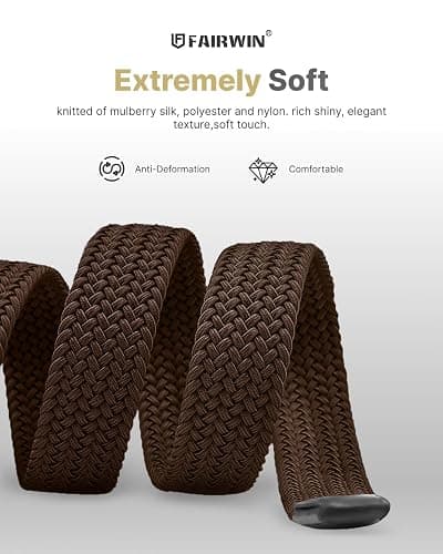 FAIRWIN Men's Golf Belt, Stretch Braided Elastic Woven Casual Jeans Belts 1 3/8" Nylon Web Work Belts for Men thumbnail 3