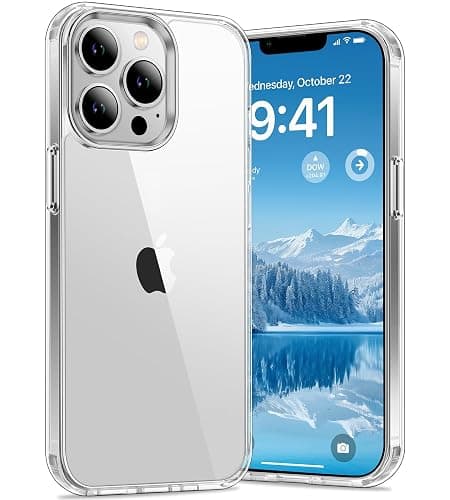 Vakoo Case for iPhone 13 Pro Max | Clear Anti-Yellowing, Hard Back, Military-Grade Drop Protection, Supports Wireless Charging - Transparent - Image 1