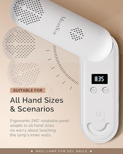 MelodySusie Plus20F Cordless UV Nail Lamp, Innovative UV Protection Light for Gel Nails with 2 Timers & LED Display,Rechargeable Nail Art Tools for Manicure Fast Curing Gel Polish at Salon & Home thumbnail 7