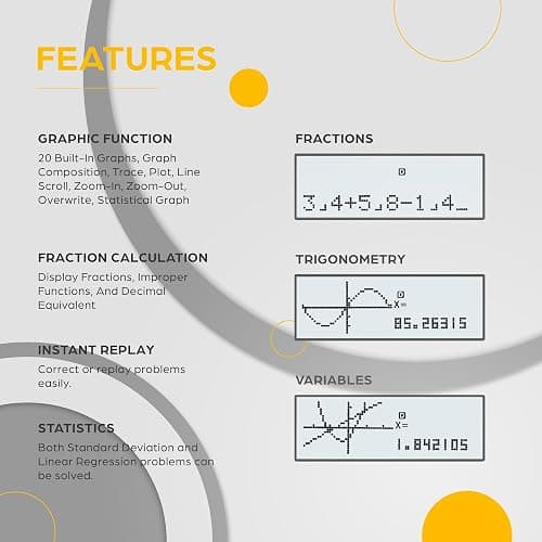 TOVO Scientific Calculator with Graphic Functions, 360+ Functions Graphing Calculator for Students, Large 3" Screen Multi-Mode Scientific Calculators for High School & College, TS-259 thumbnail 2