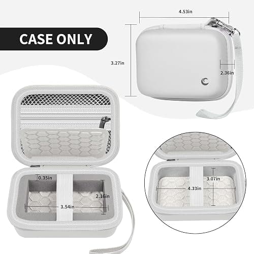 Comecase Carrying & Protective Case for Digital Camera, for CAMKORY/for Kodak Pixpro/for Canon PowerShot ELPH 180/190 / for Sony DSCW800 DSCW830 Cameras for Travel(Bag Only)- White thumbnail 5