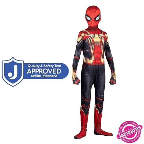 MARVEL Integrated Spider-Man Official Youth Deluxe Zentai Costume - Stretch Spandex with Hidden Zippers and Wrist Slits thumbnail 2