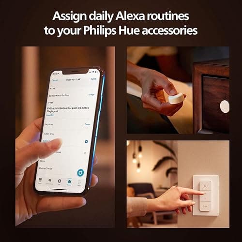 PHILIPS Hue Smart Dimmer Switch Remote, White, 1 Pack, Turns Hue Lights On, Off, Dims or Brightens, Smart Home Control, Requires Bridge, Easy, No-Wire Installation thumbnail 4