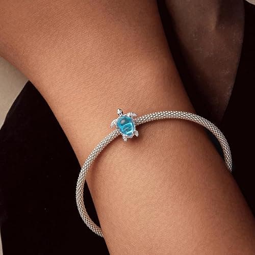 💙 WOSTU 925 Sterling Silver Owl Turtle Seashell Firefly Cat Animal Beach Charms fit Charm Bracelet Birthday Jewelry Gift for Women thumbnail 2