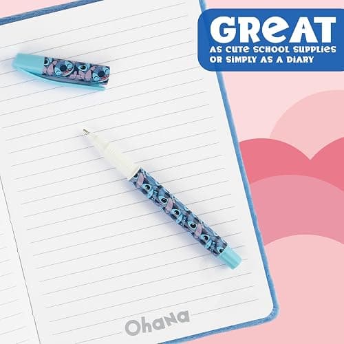Disney Stitch Gifts for Girls, Diary for Teens Notebook with Pen, Cute A5 Hardcover Journal with Lock, Secret Stationary Set Travel Journal (Blue Fluffy) thumbnail 5