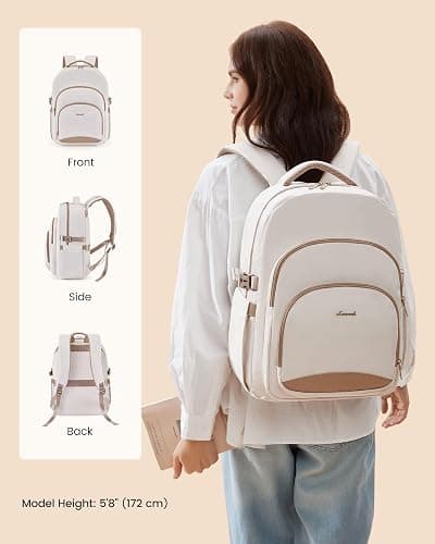 LOVEVOOK Laptop Backpack for Women, 15.6-Inch Work Backpack, Back to School Bookbag for College Student Teen Girls, Casual Personal Item Travel Bag Business Computer Daypack for Teacher Nurse, Gift thumbnail 6