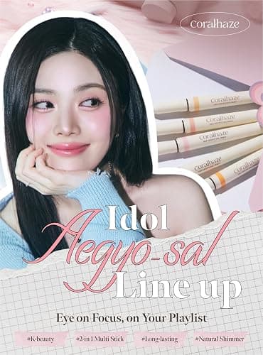 CORALHAZE Idol AEGYO-SAL Maker 02 Sparkling Pink, 2-in-1 Under-Eye Highlighter and Contour Liner for Bright, Voluminous Eyes, Long-Lasting, Smudge-Proof Shimmer Stick with Natural Glow, Korean Beauty - 02 Sparkling Pink - 1 Count (Pack of 1) thumbnail 2