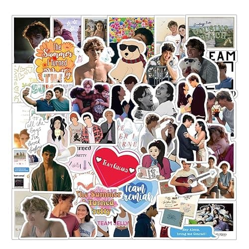 60 Pcs The Summer I Turned Pretty Classic TV Fashion Aesthetic Waterproof Vinyl Stickers for Adults for Birthday Party Supplies Decoration Favors for Water Bottles Laptop Suitcase