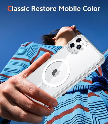 FNTCASE for iPhone 11 Pro Case: Clear Magnetic Phone Cases Compatible with Magsafe Slim Anti Yellowing Military Grade Drop Protection Rugged Protective Transparent Cell Phone Cover (A-Clear) thumbnail 7