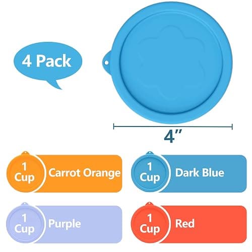 LUVCOSY 1 Cup Silicone Replacement Lids Storage Cover for Pyrex 7202-PC Glass Bowls (Container not Included) 4 Pack Microwave, Dishwasher and Freezer Safe thumbnail 2