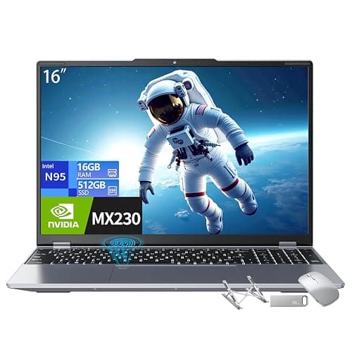 TOPGRO 16" Business Laptop Core N95, GeForce MX230, 16GB DDR4 RAM, 512GB SSD,Win 11 Pro,FHD Display, Gaming Computer,WiFi 5,Bluetooth 4.2,Backlit Keyboard,Fingerprint Unlock, Lightweight Laptops thumbnail 2