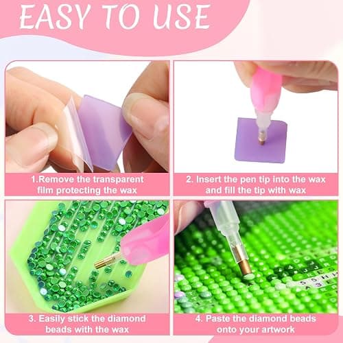 Phinus Diamond Art Wax 100 PCS, 5 Different Colors DIY Diamond Painting Wax with Storage Box for Adults and Kids, 2x2 cm Glue Wax for Diamond Art Painting thumbnail 3