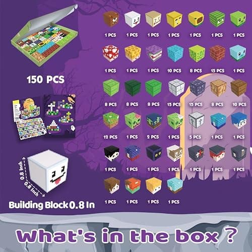 SSAWER 150 PCS Magnetic Building Blocks for Kids, Montessori Magnetic Toys, Build Zombie Island Set, STEM Toddler Sensory Building Blocks for Boys Girls 3 4 5 6 7 8 9 10th Birthday Gift thumbnail 2