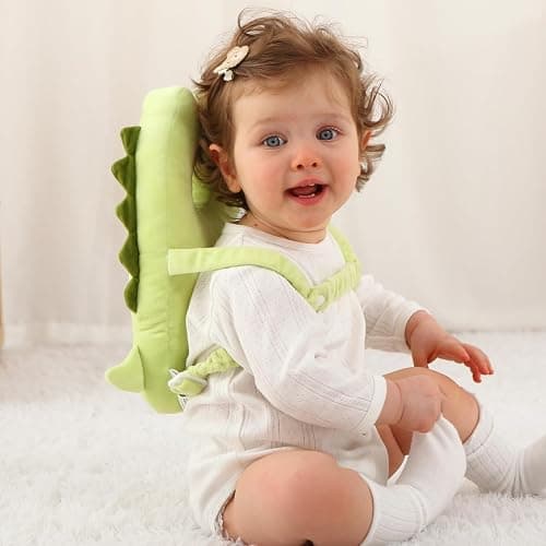 HGTC Baby Head Protector Backpack -Soft & Lightweight Pads - Prevents Bebes Backward Fall Dinosaur thumbnail 3