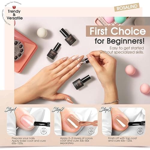ROSALIND Nude Brown Gel Nail Polish Set, 12 Colors White Nude Brown Gel Polish Soak Off Classic Gel Polish Set for Nail Art Gift thumbnail 6