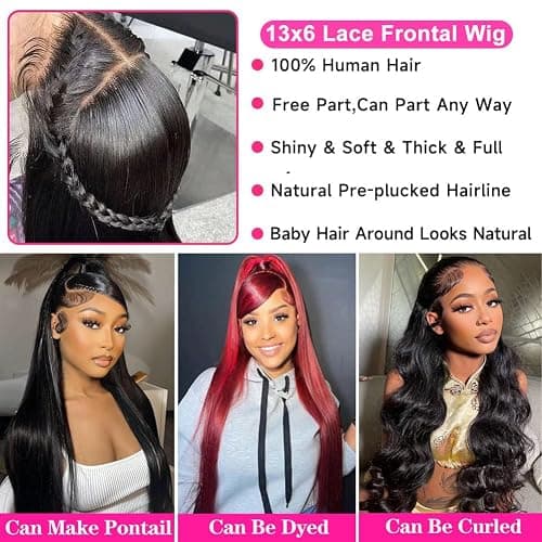 Tuneful 13x6 HD Lace Front Wigs Human Hair Pre Plucked 30 Inch 100% Human Hair lace Front Wigs for Black Women 13x6 Lace Frontal Wig with Baby Hair thumbnail 8