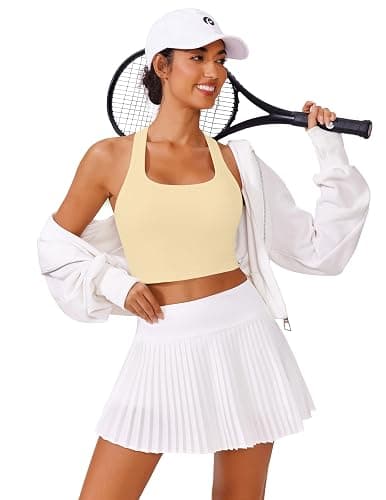 PINSPARK Sports Bra Longline Racerback Tank Tops for Women Padded Workout Yoga Top thumbnail 5