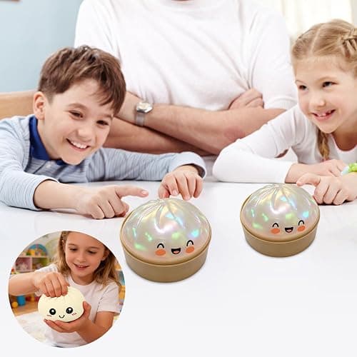 Dumpling Squishies Toy, Giant Glitter Dumpling, Colorful Dumplings Stress Balls Fidget Sensory Toy,Squeeze Dough Ball Stress Relief Hand Toys With Steamer (Color H) thumbnail 2