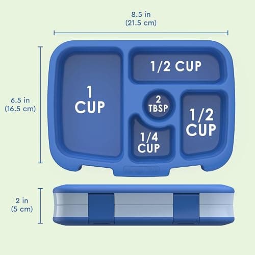 Bentgo Kids Bento-Style 5-Compartment Leak-Proof Lunch Box - Ideal Portion Sizes for Ages 3 to 7 - Durable, Drop-Proof, Dishwasher Safe, PFAS & BPA-Free & Made with Food-Safe Materials (Blue) thumbnail 2