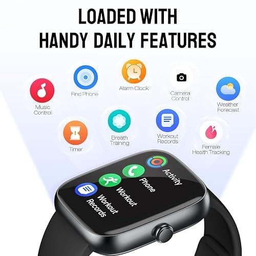 Smart Watch for Women Men, 1.83" HD Fitness Tracker (Answer/Make Call) with 24/7 Heart Rate/Sleep/SpO2 Monitor, IP68 Waterproof, 100+ Sport Modes Smartwatch for iPhone/Samsung/Android (Black) thumbnail 9