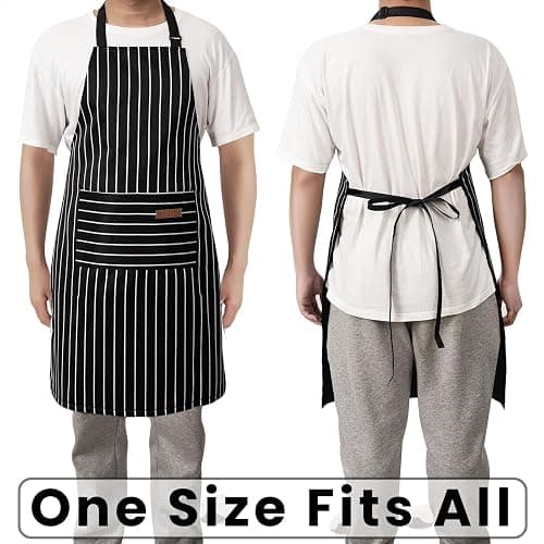 BeLuyi 2 Pack Adjustable Bib Apron with 2 Pockets Chef Cooking Kitchen Restaurant Aprons for Women Men thumbnail 6