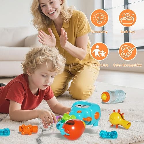 DOLIVE Bath Toys for Kids Ages 4-8, DIY Assembly Water Pipe Building Kit, Interactive Water Toy for Toddlers 3-5, Educational STEM Learning Gift for Boys and Girls thumbnail 8