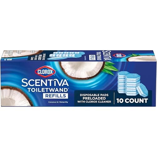 CLOROX Scentiva ToiletWand Toilet Cleaner Refills, Toilet brush, Coconut and Waterlily, 10 Count thumbnail 11