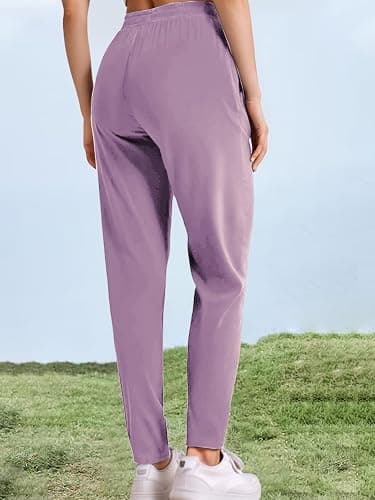 Hidkat Women's Outdoor Hiking Pants Lightweight Breathable Quick Dry Stretchy Running Athletic Pants with Zipper Pocket thumbnail 3