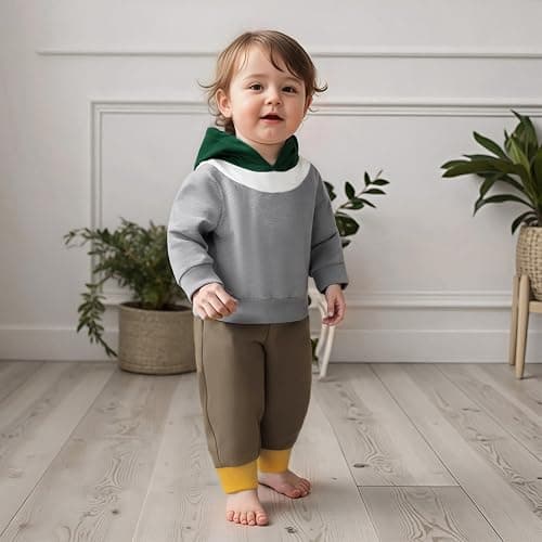 Toddler Baby Boy Fall Winter Clothes Mallard Duck Hoodie Long Sleeve Hooded Sweatshirt Pants Set Cute 2 Piece Outfit thumbnail 2