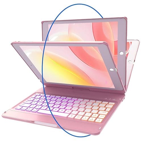 MMK Keyboard Case Compatible for 9.7 Inch 2018 6th Gen, Detachable Wireless Bluetooth Keyboard Compatible with 2017 (5th Gen)- Air 2/ Air Case, Magnetic Auto Sleep/Wake (Rose Gold) thumbnail 4
