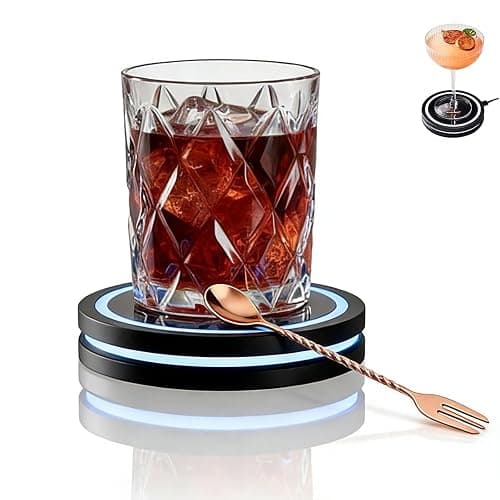 The Smart Coaster 2.0 Cocktail Machine and Mixer, Portable Drink Maker for Cocktails, Cocktail Maker with LED and Built-in Smart Sensing Tech for Home Bar Party Valentines Day Decorations (1, Black) - Image 1