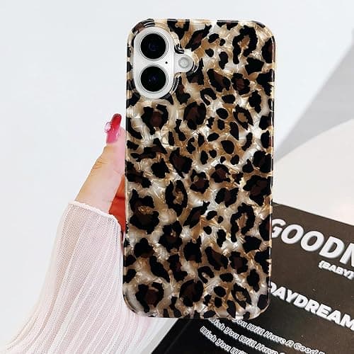 J.west Compatible with iPhone 17 Case,Luxury Sparkle Translucent Clear Vintage Leopard Print Soft Silicone Cover for Girls Women Protective Phone Case for iPhone17 6.3 inch Cheetah thumbnail 8