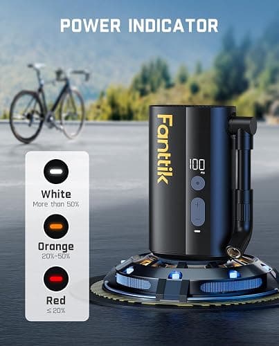 Fanttik X9 Ace Mini Bike Pump, 32s Fast Inflate Bike Pump with Gauge, 150PSI Electric Air Pump with Presta and Schrader Valve, Suitable for Mountain Bike, Road Bike, Electric Bike, MTB thumbnail 8