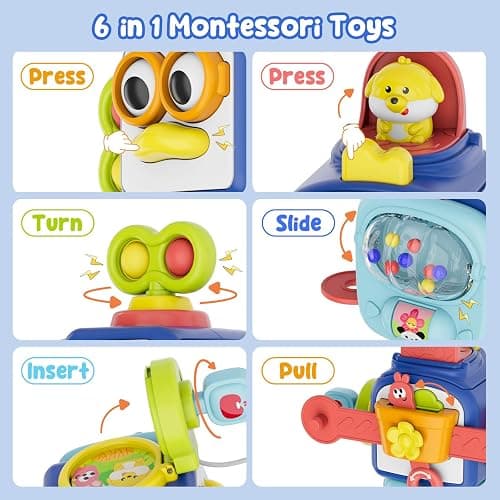 OSIMILY Montessori Toys for 1 Year Old,Sensory Toys for Toddlers 1-3,Baby Travel Activities Busy Board Cube,Fine Motor Skills Educational Toys,Birthday Gift for Kids Aged 6, 9, 10, 12, 18 Months thumbnail 3